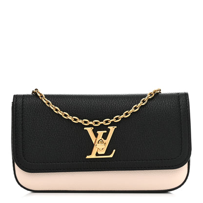 Louis Vuitton Calfskin Lockme Phone Chain Pouch Vanille Black 1 of 11