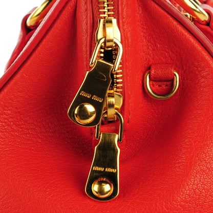 Miu Miu Goatskin Madras Bauletto Orange 2 of 10