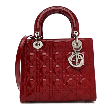 Christian Dior Patent Cannage Medium Lady Dior Red 1 of 10