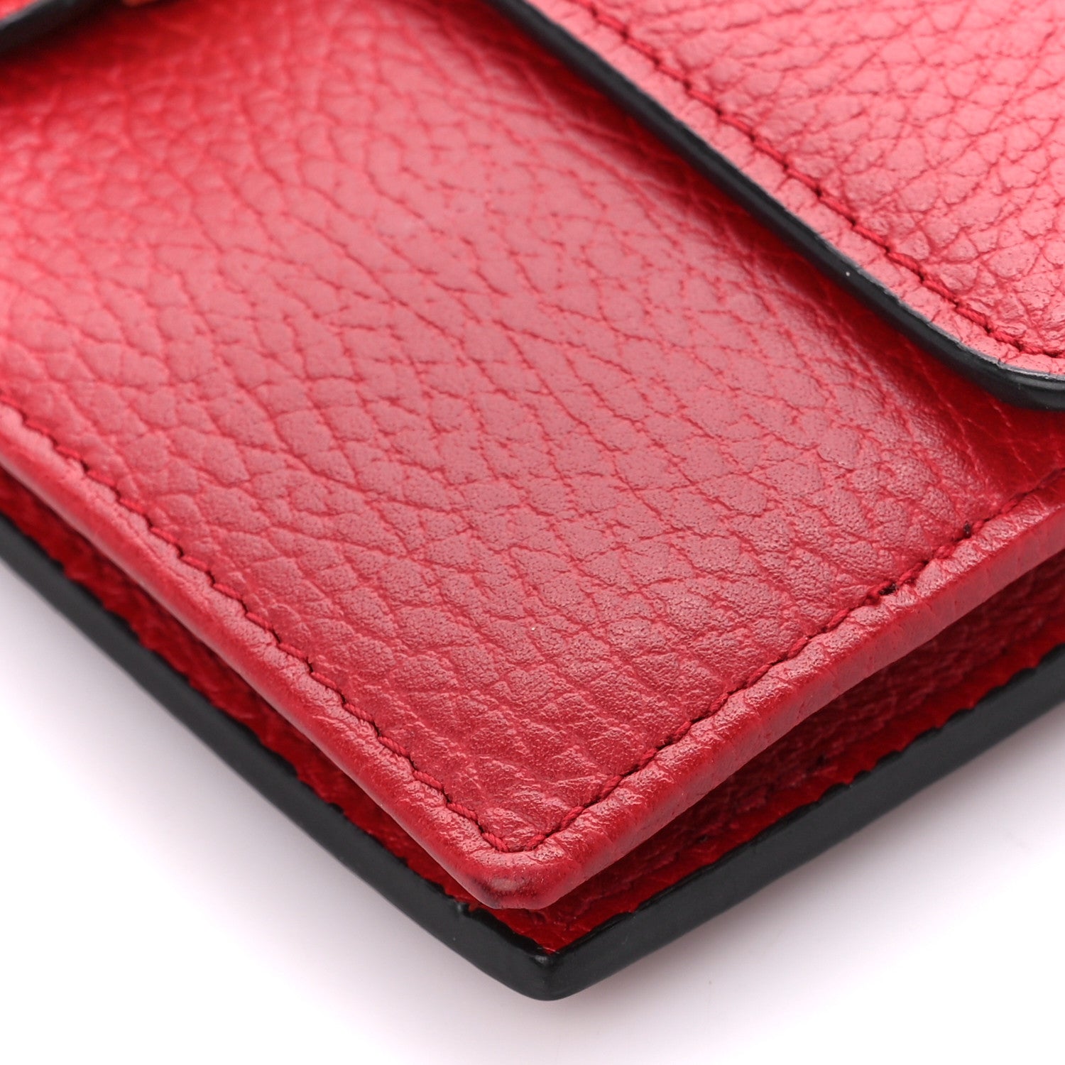 Gucci Dollar Calfskin Interlocking G Chain Wallet Red 9 of 9