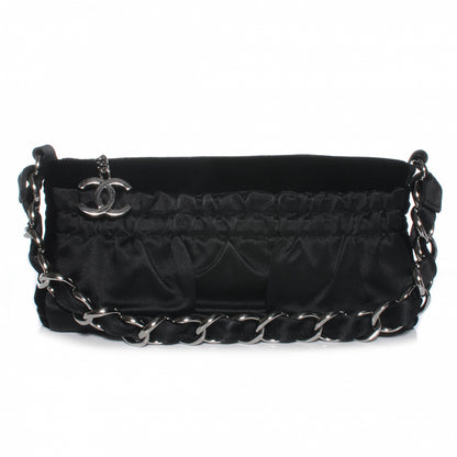 Chanel Velvet Satin Evening Bag Black 1 of 7