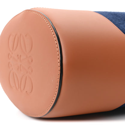 Loewe Canvas Calfskin Balloon Bucket Bag Navy Tan 9 of 9