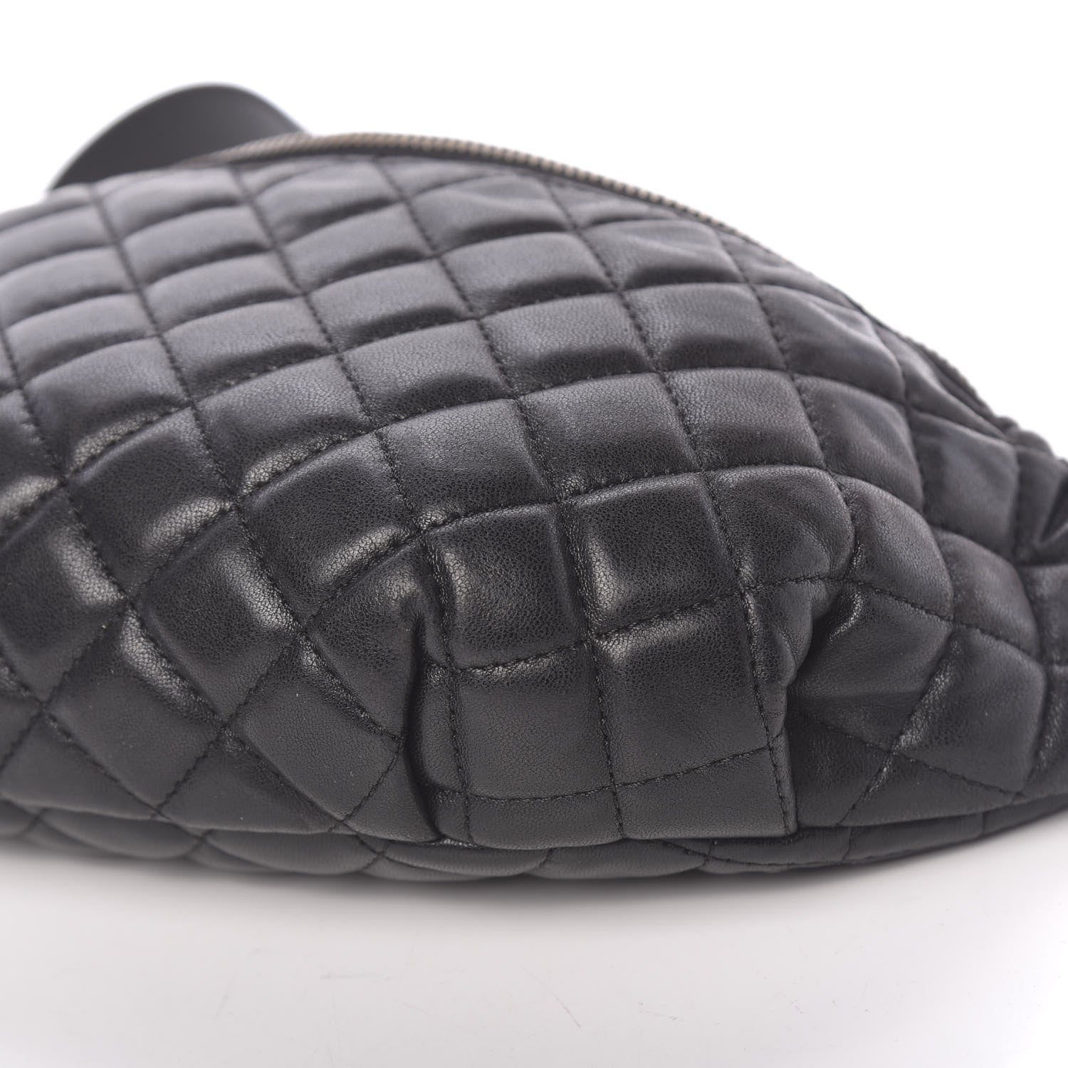 Chanel Lambskin Quilted Banane Waist Bag Fanny Pack Black 11 of 18