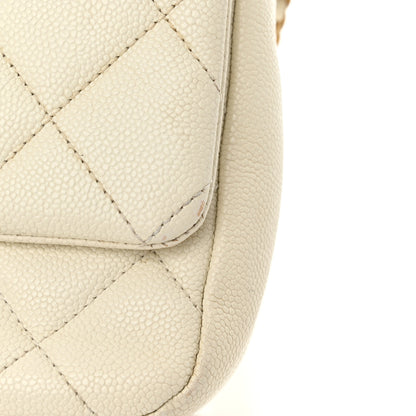 Chanel Shiny Caviar Quilted Small Chain Melody Flap White 13 of 16