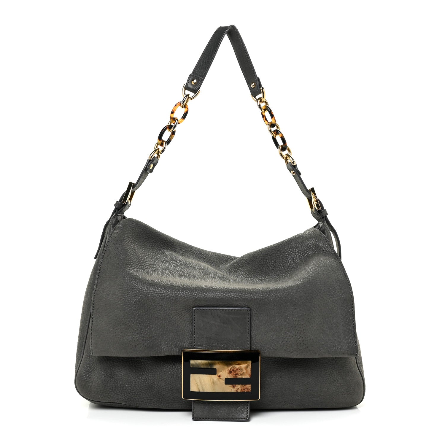 Fendi Vitello Savana Big Mama Baguette Grigio Tartaruga Natural 1 of 22