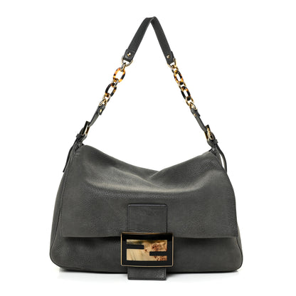 Fendi Vitello Savana Big Mama Baguette Grigio Tartaruga Natural 1 of 22
