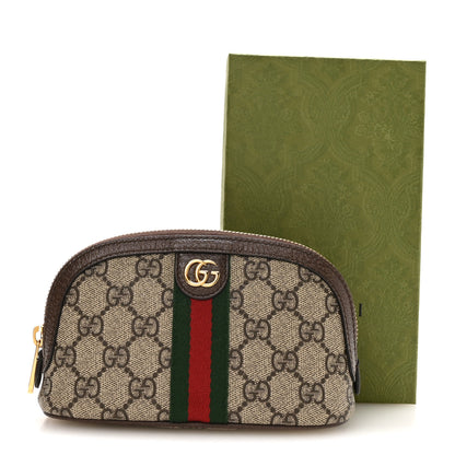 Gucci GG Supreme Monogram Textured Calfskin Web Medium Ophidia Cosmetic Case Beige Ebony New Acero 8 of 8