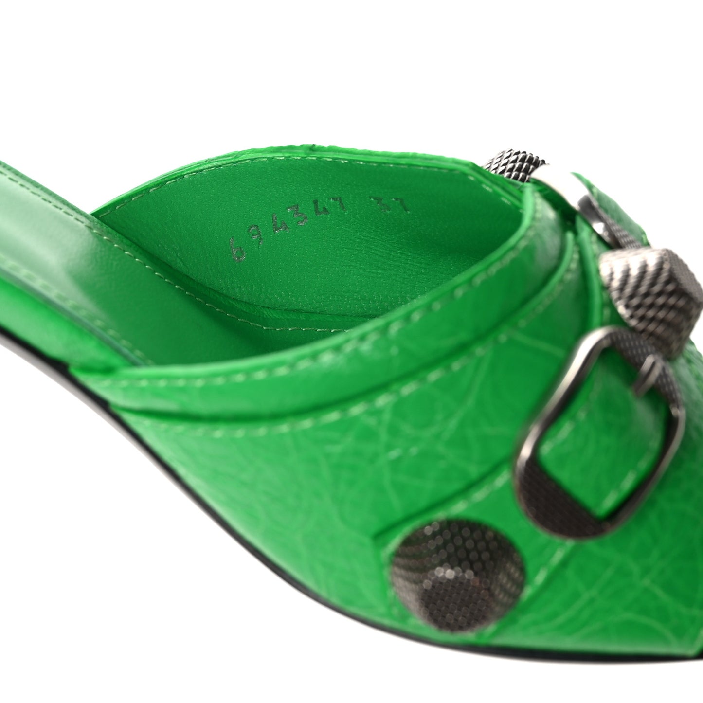 Agneau Arena Cagole 50mm Slide Sandals 37 Vivid Green
