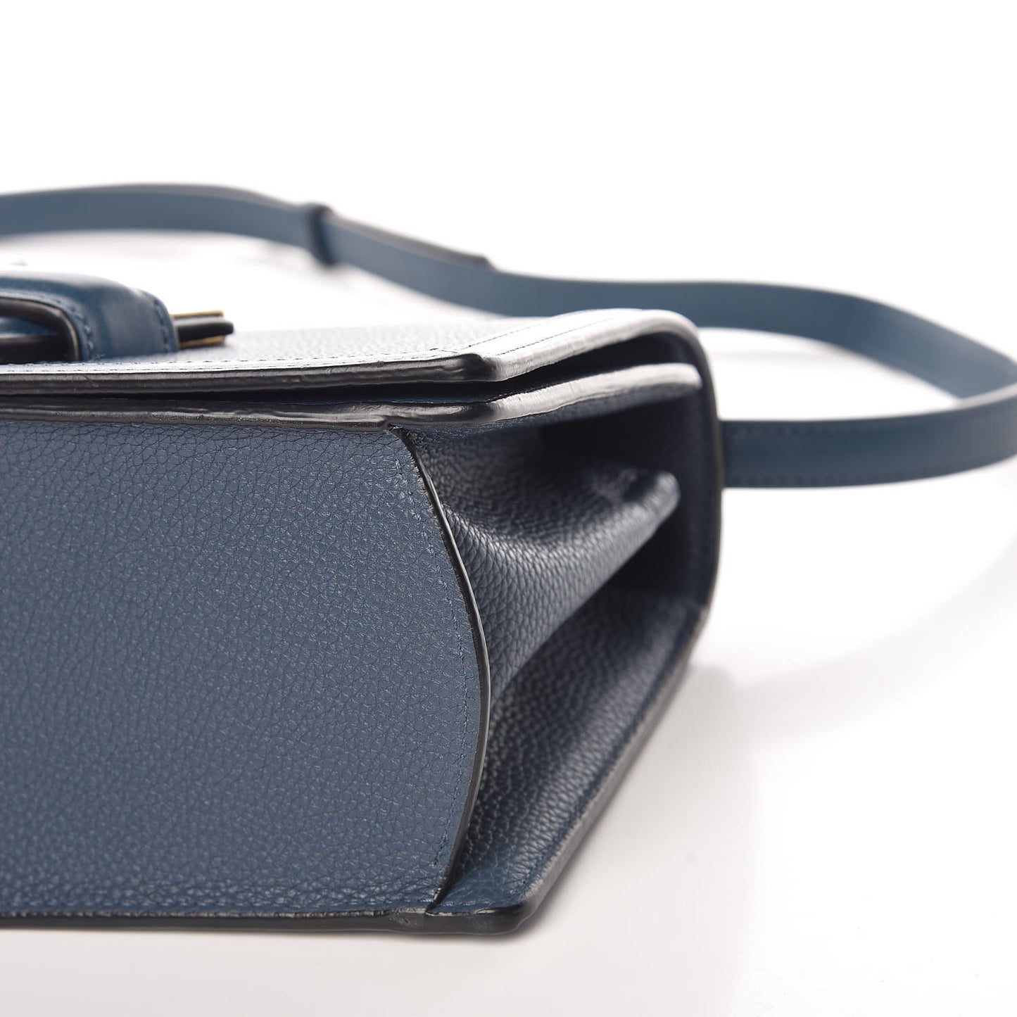 Grained Calfskin Medium Barcelona Shoulder Bag Indigo