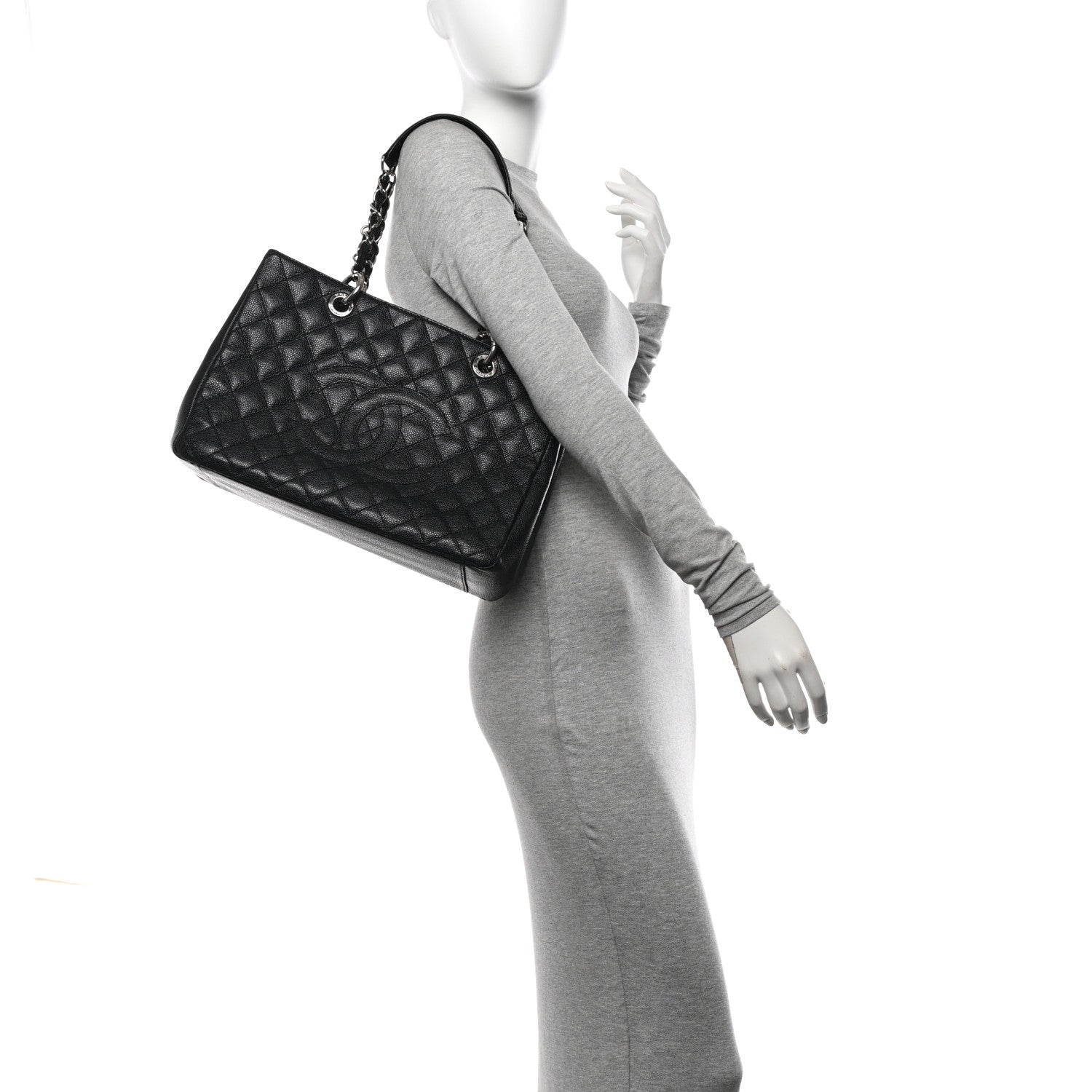 Chanel Caviar Quilted Grand Shopping Tote GST Black 2 of 13