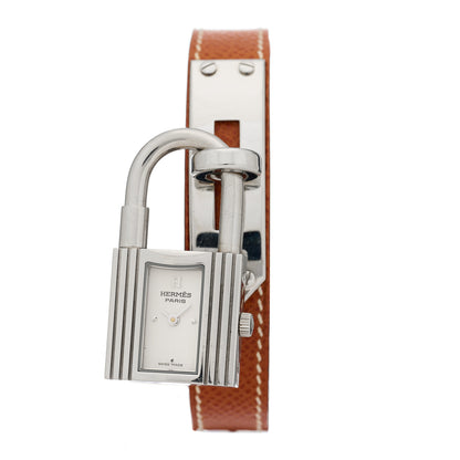 Hermes Stainless Steel Courchevel 20mm Kelly Cadena Quartz Watch Gold 1 of 6