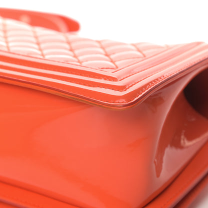 Chanel Patent Calfskin Quilted Medium Plexiglass Boy Flap Orange 11 of 13