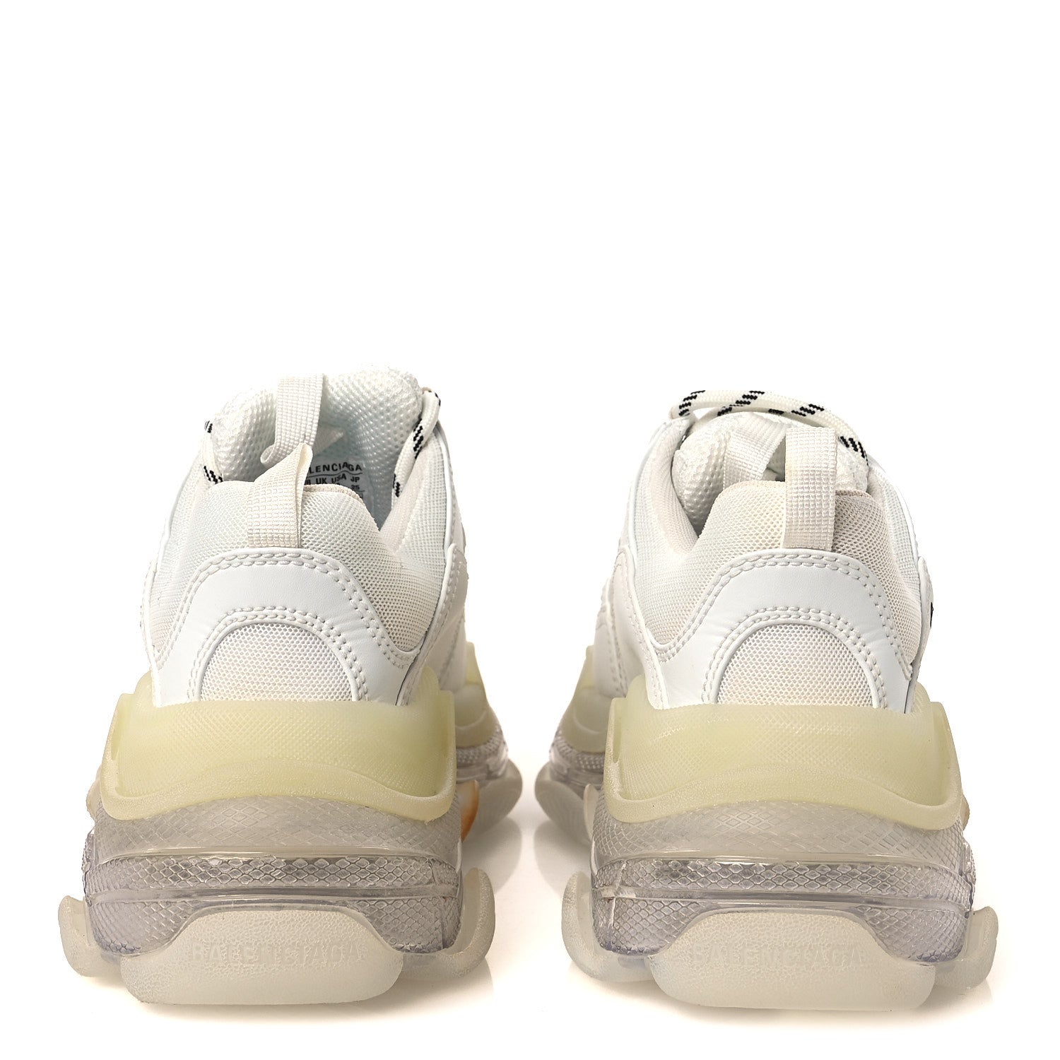 Balenciaga Fabric Mesh Clear Sole Womens Triple S Sneakers 38