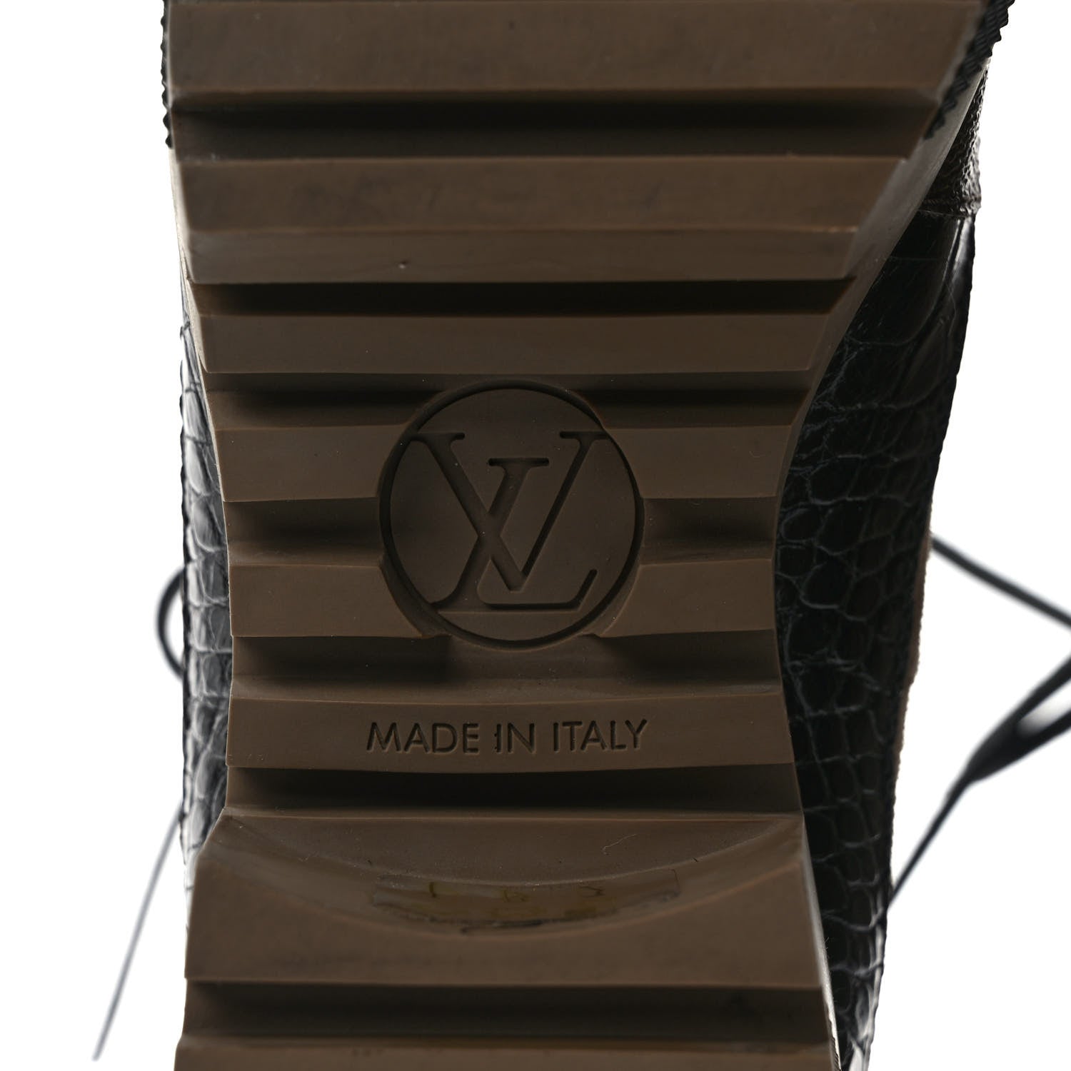 Louis Vuitton Suede Calfskin Crocodile Embossed Patent Monogram Laureate Platform Desert Boots 38 Beige 6 of 8