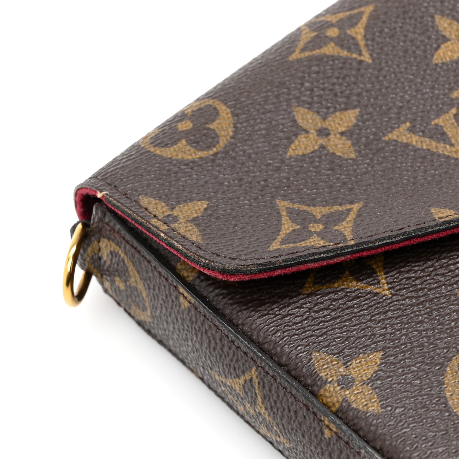 Louis Vuitton Monogram Pochette Felicie Chain Wallet Fuchsia 16 of 17