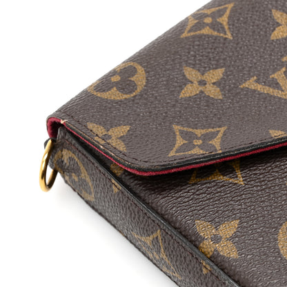 Louis Vuitton Monogram Pochette Felicie Chain Wallet Fuchsia 16 of 17