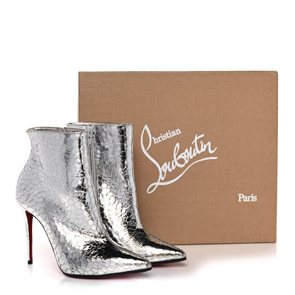 Christian Louboutin Specchio Martele So Kate 100 Ankle Boots 36.5 Silver 9 of 9