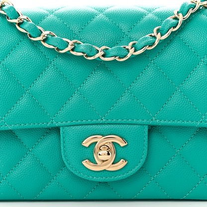 Chanel Caviar Quilted Mini Rectangular Flap Turquoise 8 of 11