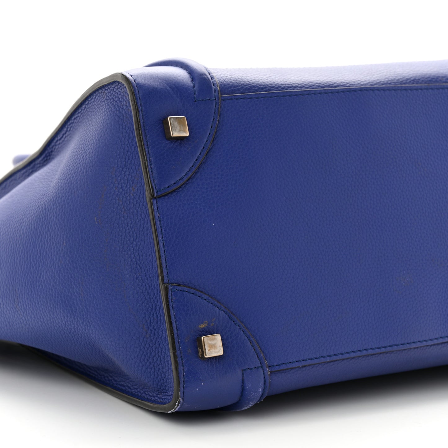 Drummed Calfskin Mini Luggage Indigo