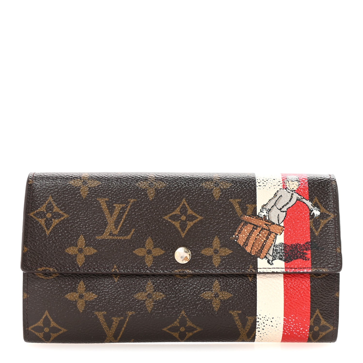 Louis Vuitton Monogram Groom Sarah Wallet Red 1 of 6