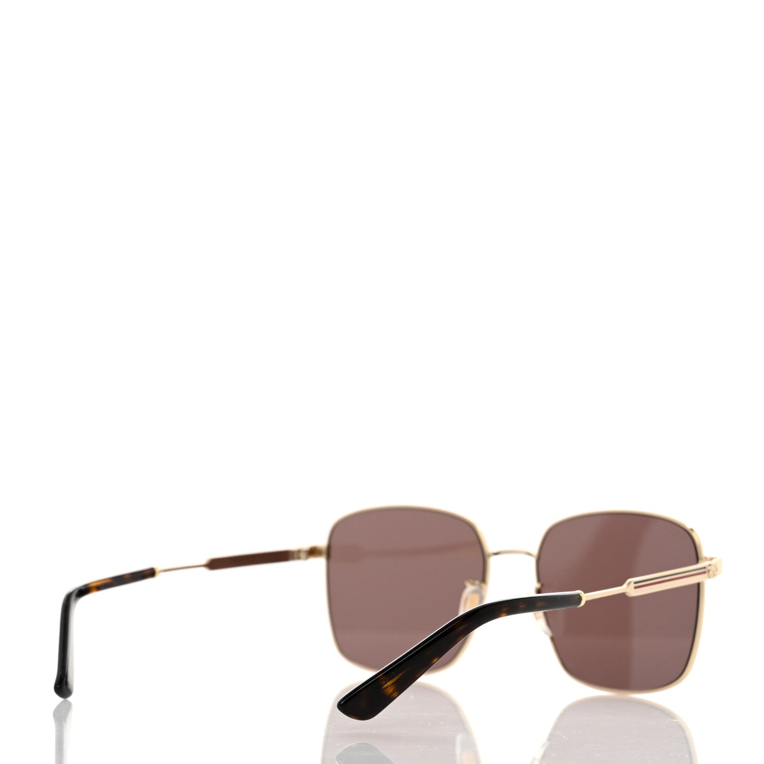 Gucci Web Rectangular Frame Interlocking G Sunglasses GG0852SK Gold 4 of 8