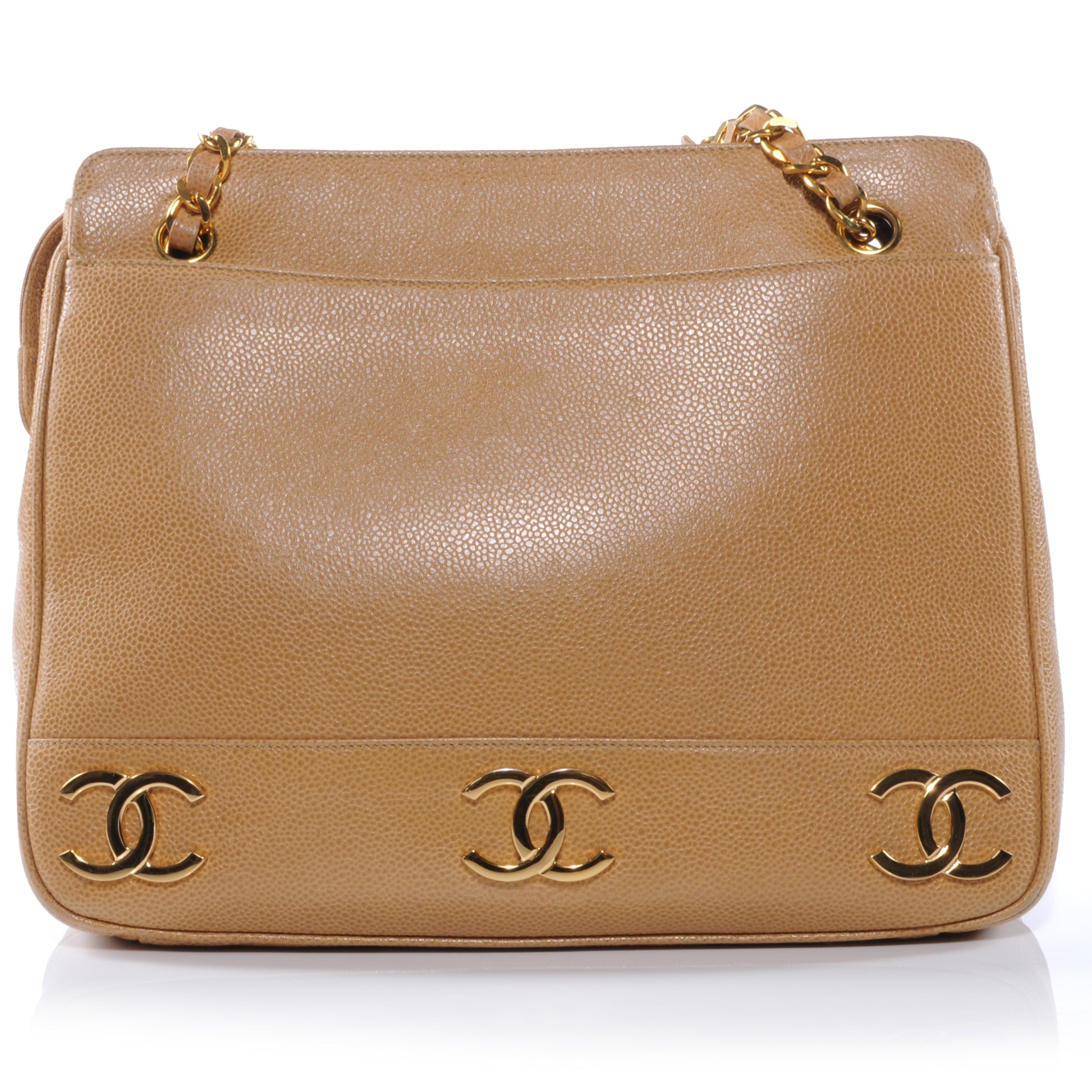 Chanel Caviar Shoulder Bag Beige 1 of 9