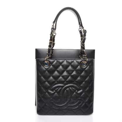 Chanel Caviar Quilted Petit Shopping Tote PST Black 8 of 8