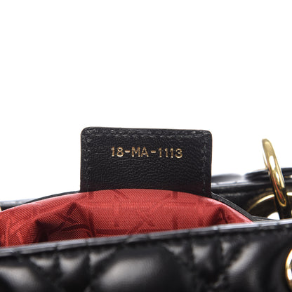 Christian Dior Lambskin Cannage Medium Lady Dior Black 7 of 13