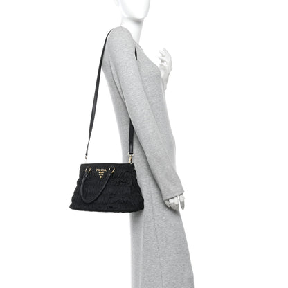 Prada Tessuto Nylon Gaufre Small Tote Black 2 of 10