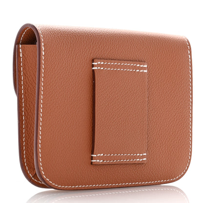 Hermes Evercolor Constance Slim Wallet Gold 4 of 9