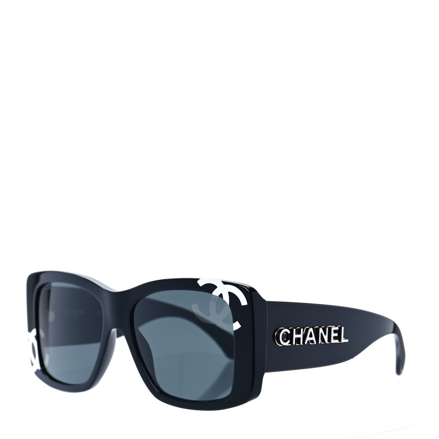 Acetate CC Logo Square Sunglasses 71472 Black