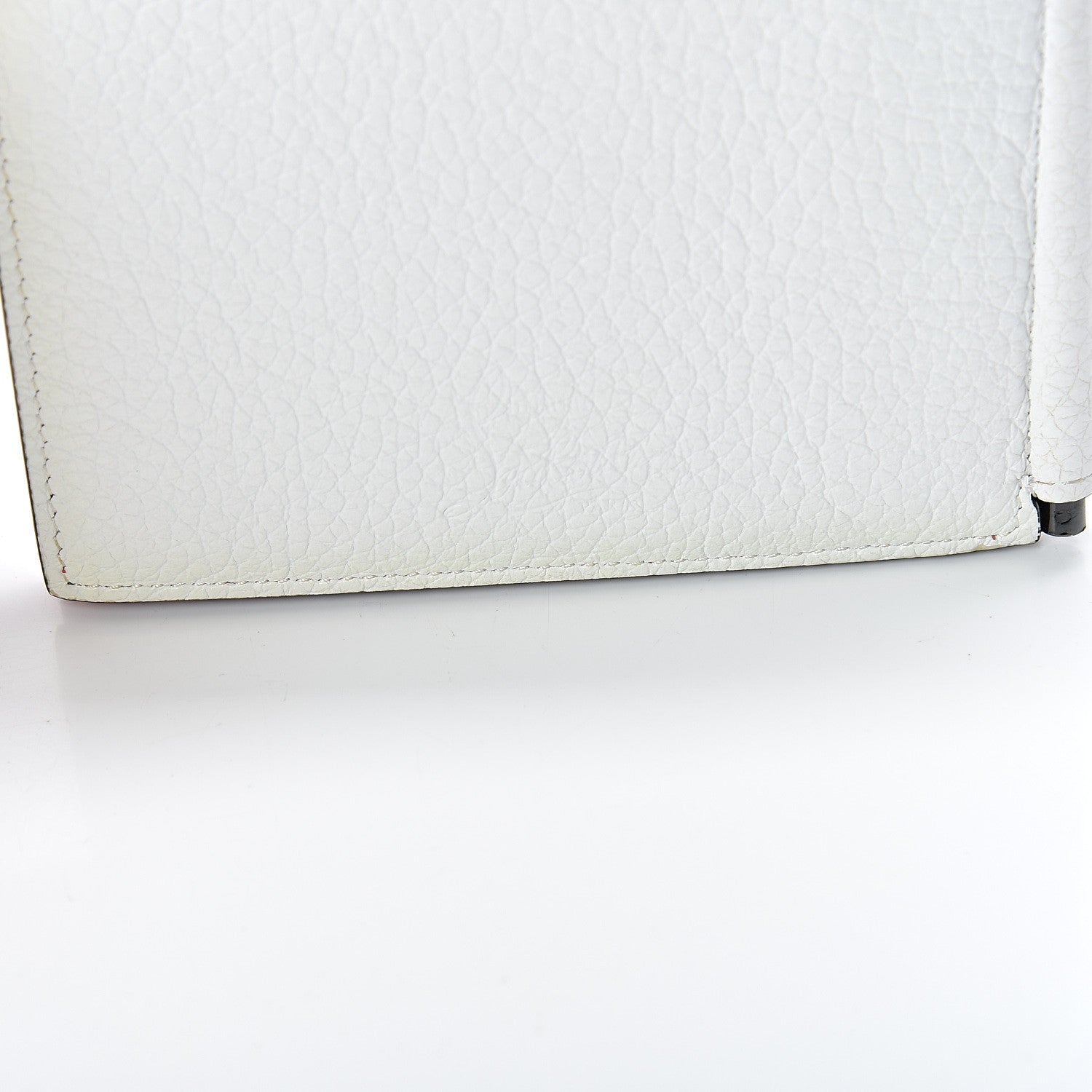 Christian Louboutin Calfskin Clipsos Spike Bi-Fold Wallet White 9 of 10