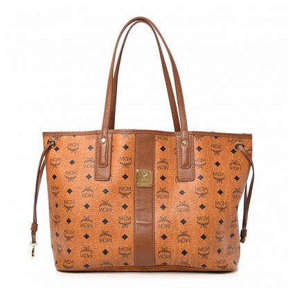 MCM Visetos Medium Liz Reversible Shopper Tote Cognac 1 of 10
