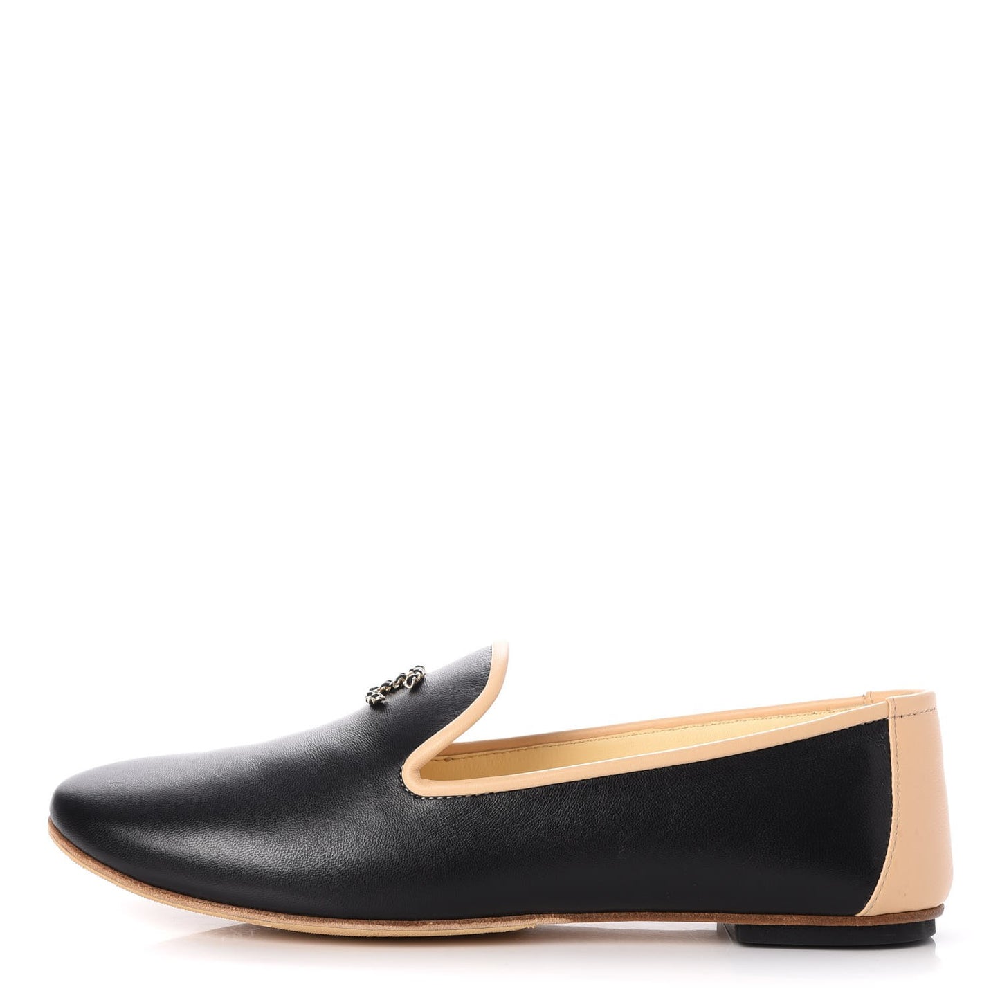 Lambskin CC Chain Loafers 37.5 Black