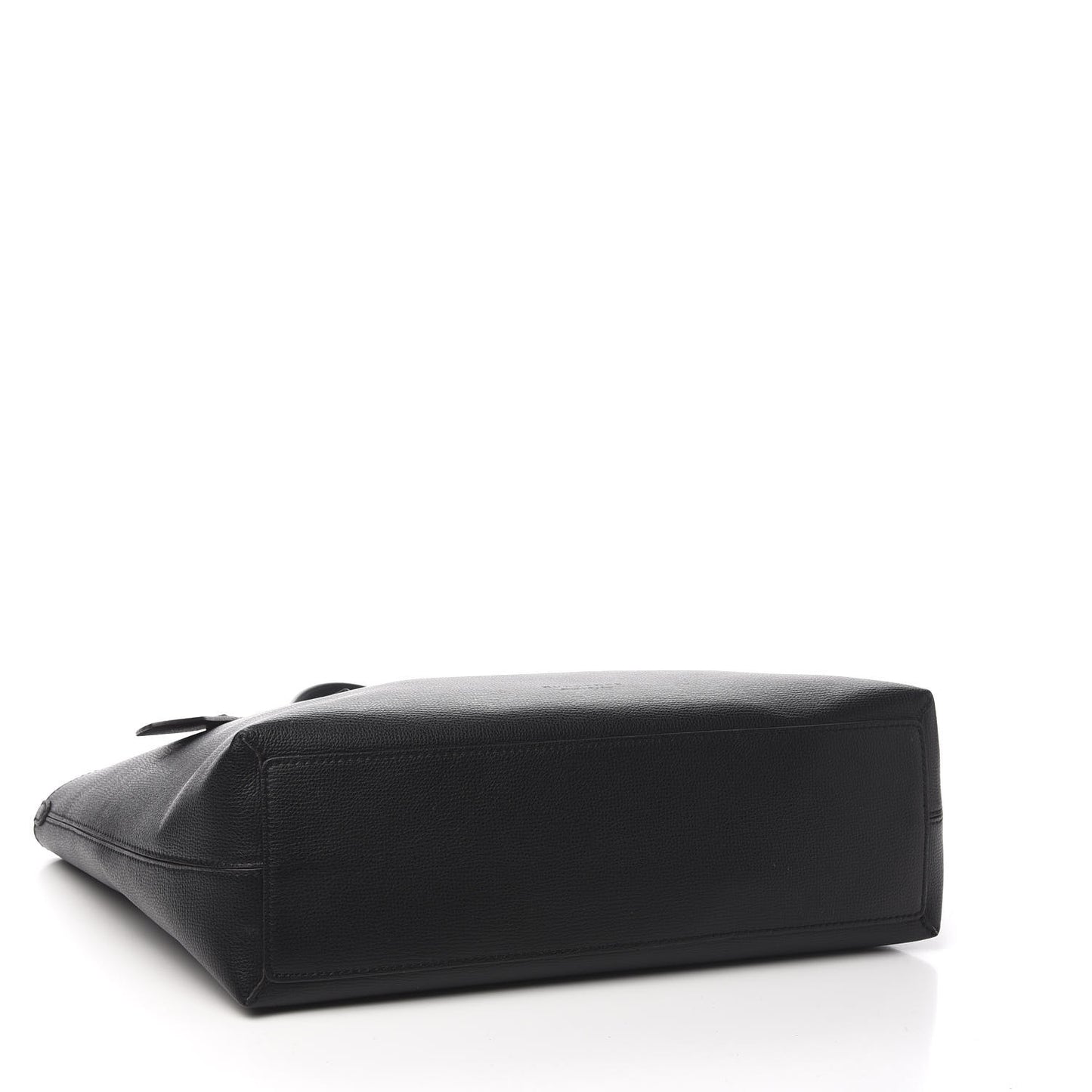 Grainy Calfskin Haymarket Check Medium Reversible Tote Black