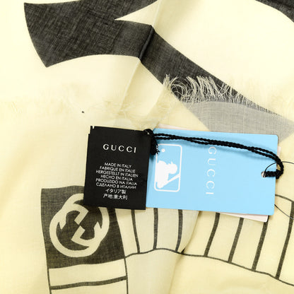 Gucci X MLB Modal Silk NY Yankees Shawl Ivory Black 4 of 4