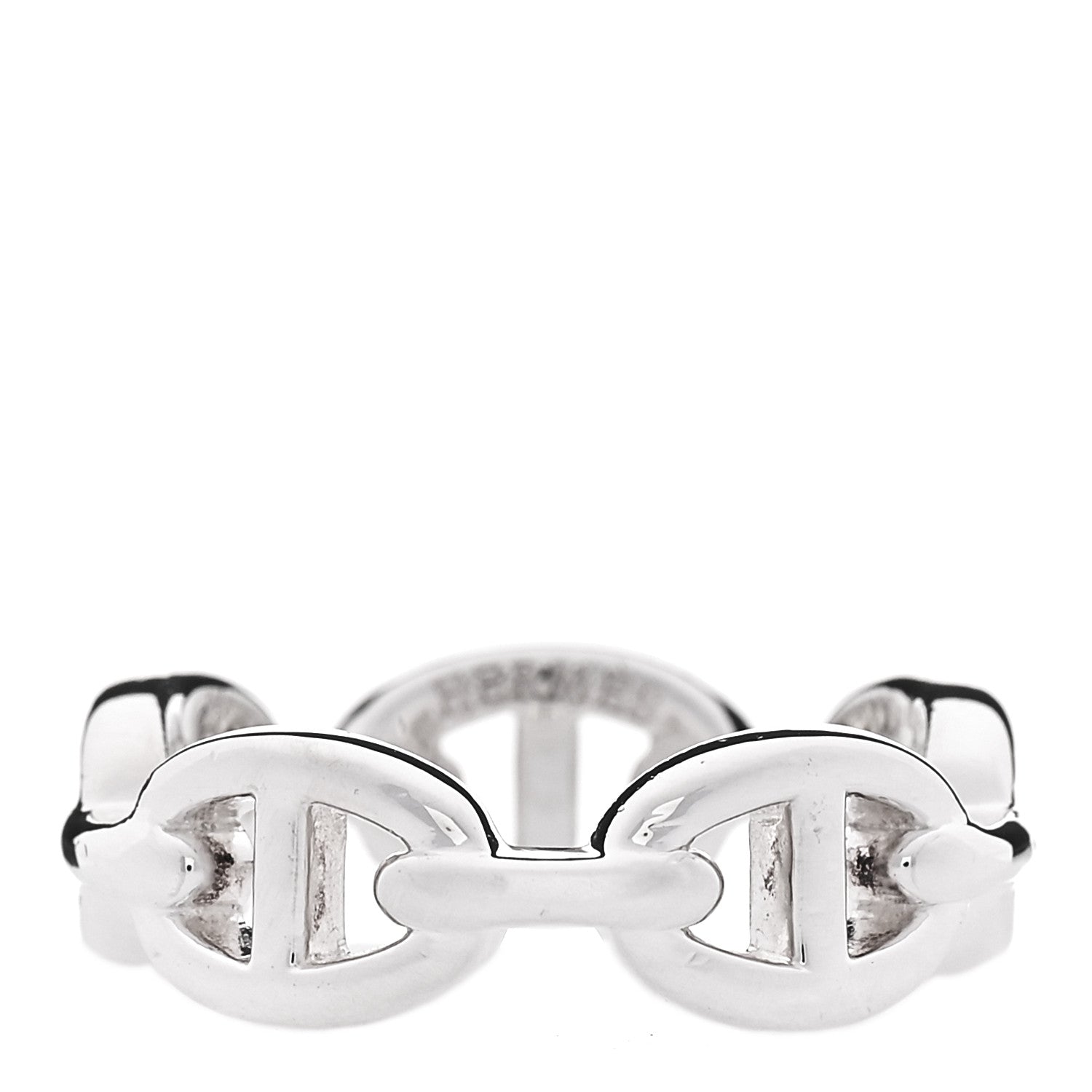 Hermes Sterling Silver PM Chaine d'Ancre Enchainee Band Ring 55 7.25 1 of 6