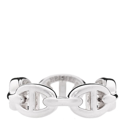 Hermes Sterling Silver PM Chaine d'Ancre Enchainee Band Ring 55 7.25 1 of 6