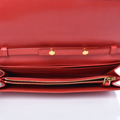 Prada Vitello Move Metal Oro Chain Wallet Lacca 5 of 7