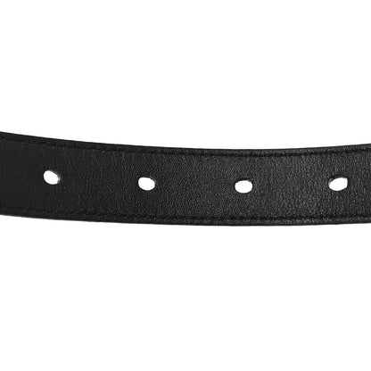 Saint Laurent Calfskin Crocodile Embossed Monogram Square Buckle Belt 70 28 Black 3 of 5