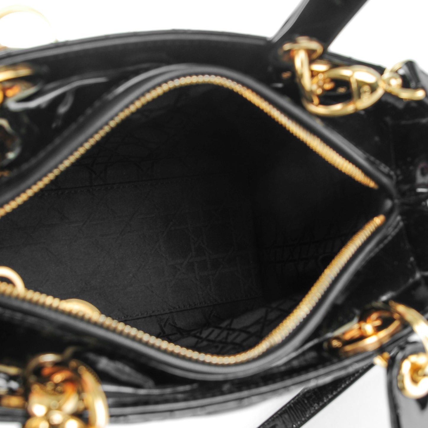 Patent Cannage Medium Lady Dior Black