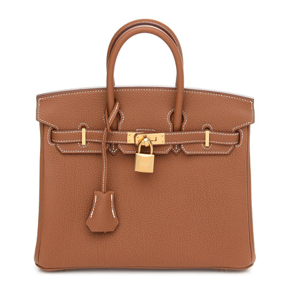 Hermes Togo Birkin 25 Gold 1 of 11