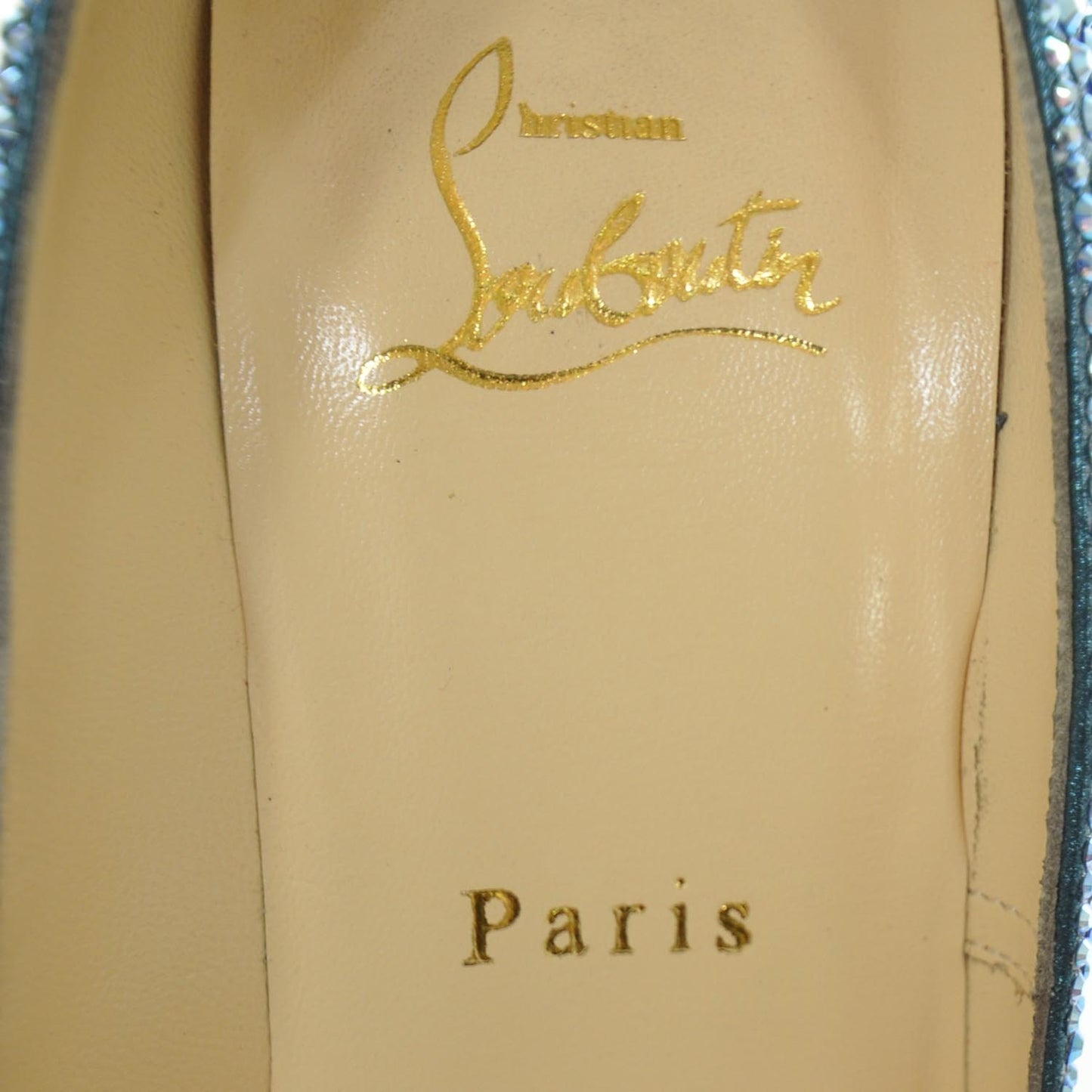 Strass Lady Peep 150 Pumps 38 Sapphire