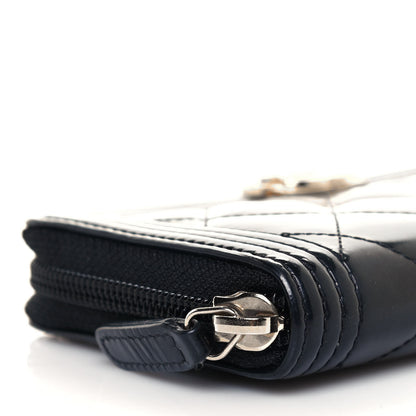 Chanel Patent Quilted Small Boy Zip Around Wallet Black 9 of 12