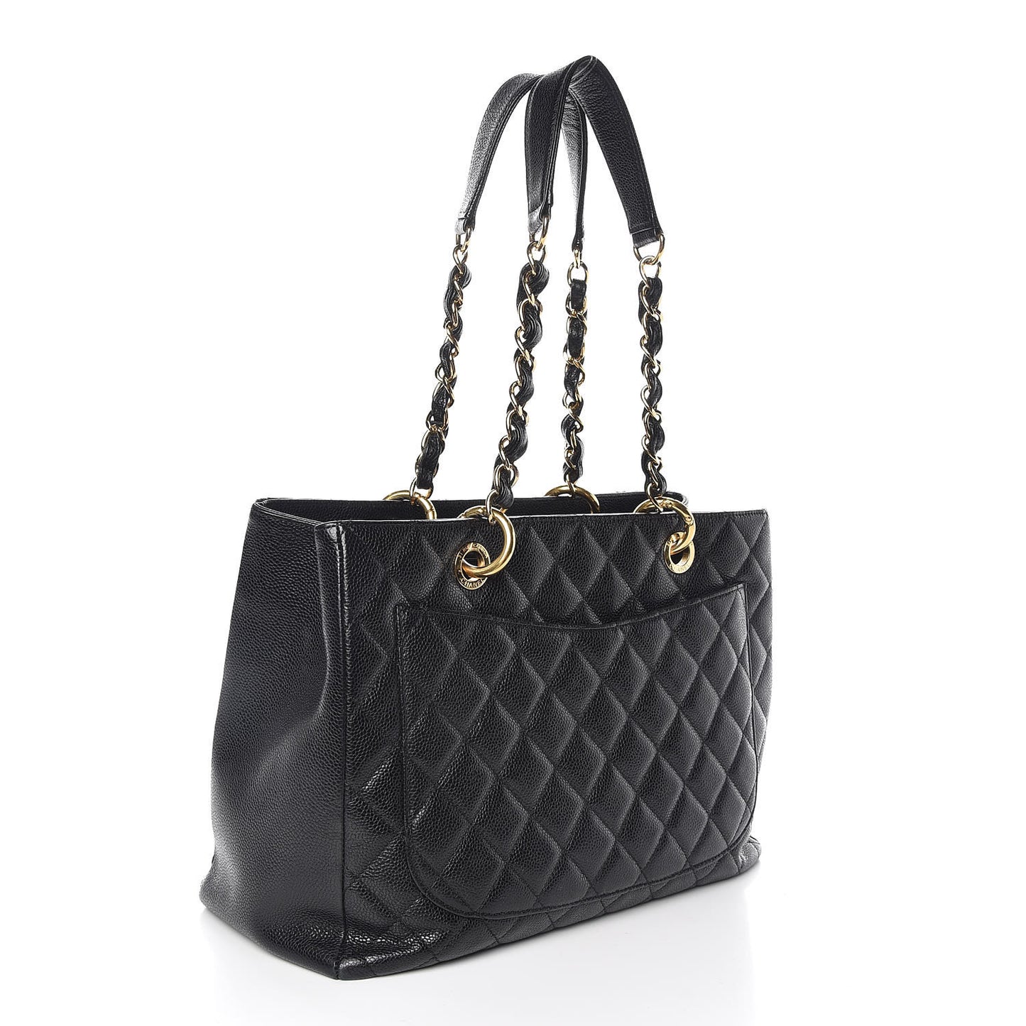Caviar Quilted Grand Shopping Tote GST Black