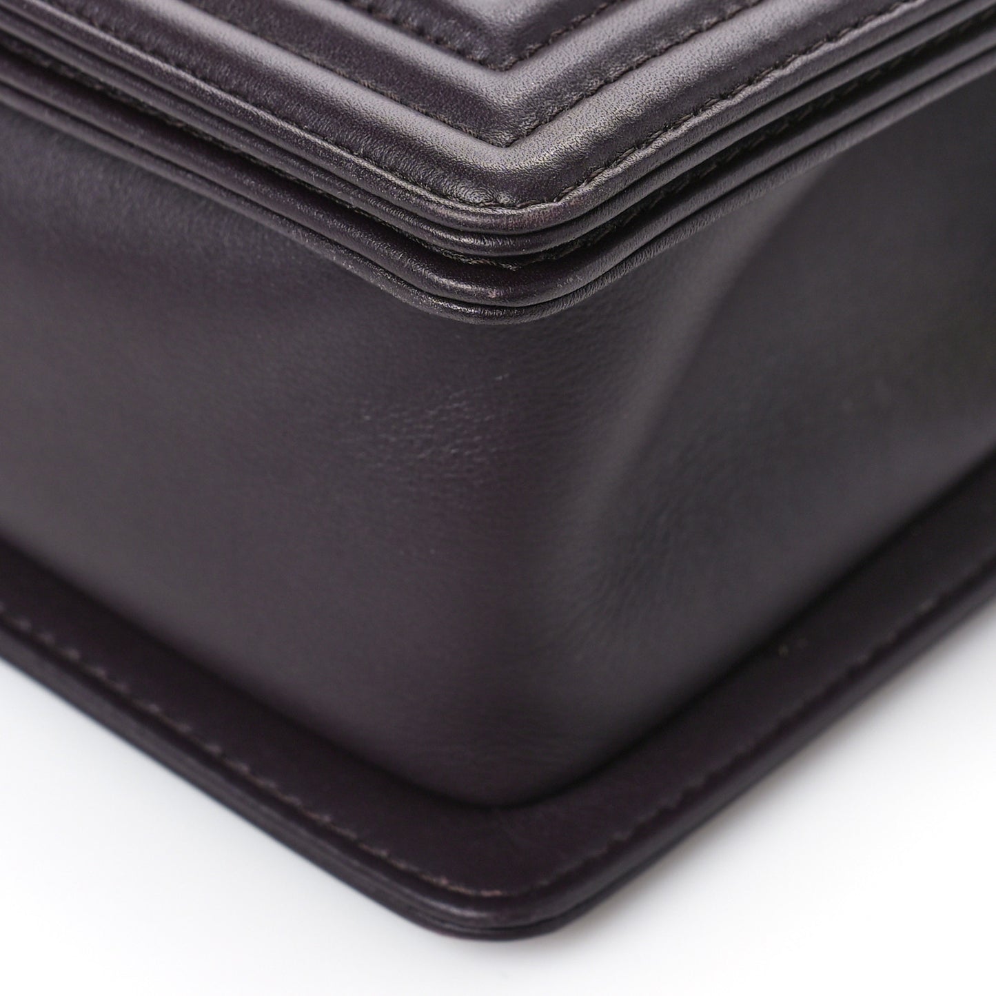Calfskin Quilted Medium Boy Flap Dark Brown