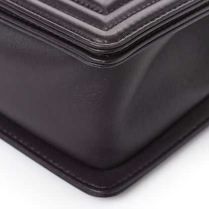 Chanel Calfskin Quilted Medium Boy Flap Dark Brown 9 of 10