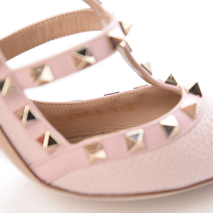 Valentino Garavani Pebbled Calfskin Rockstud Ankle Strap Pumps 35.5 Cipria 8 of 10