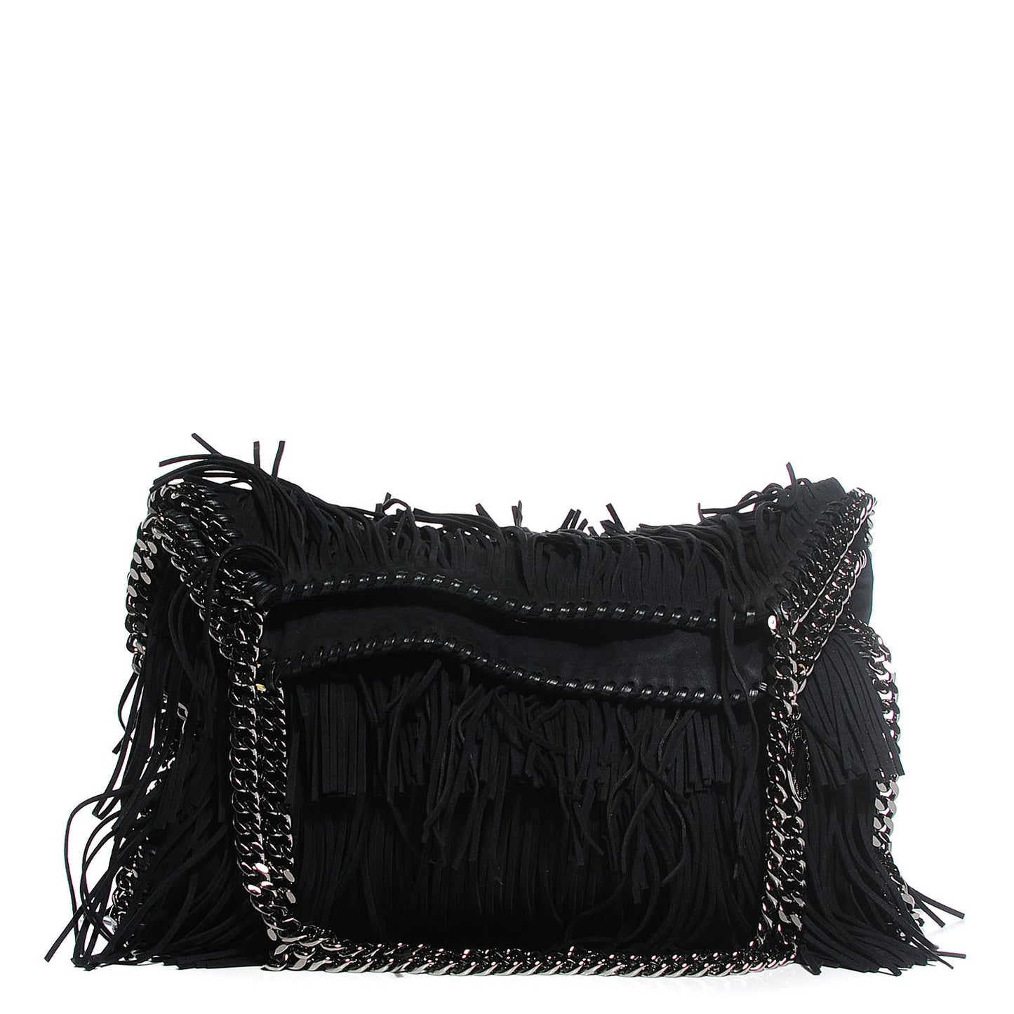 Eco Suede Fringe Falabella Tote Black