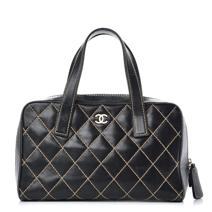 Chanel Calfskin Wild Stitch Top Handle Bag Black 1 of 17